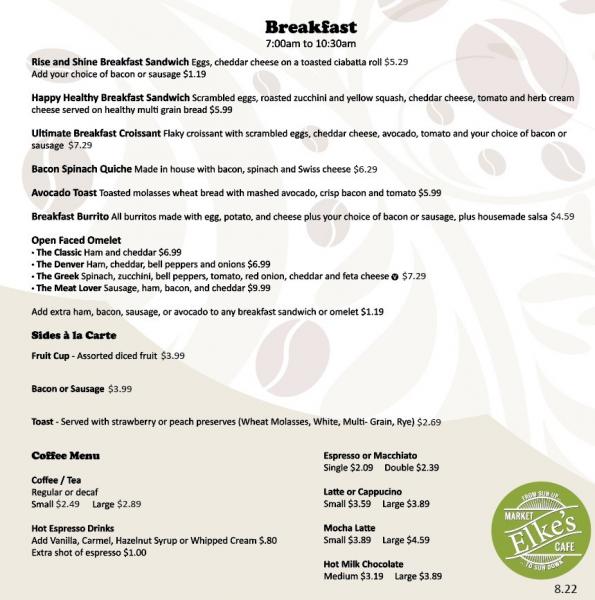 Breakfast menu 8-22